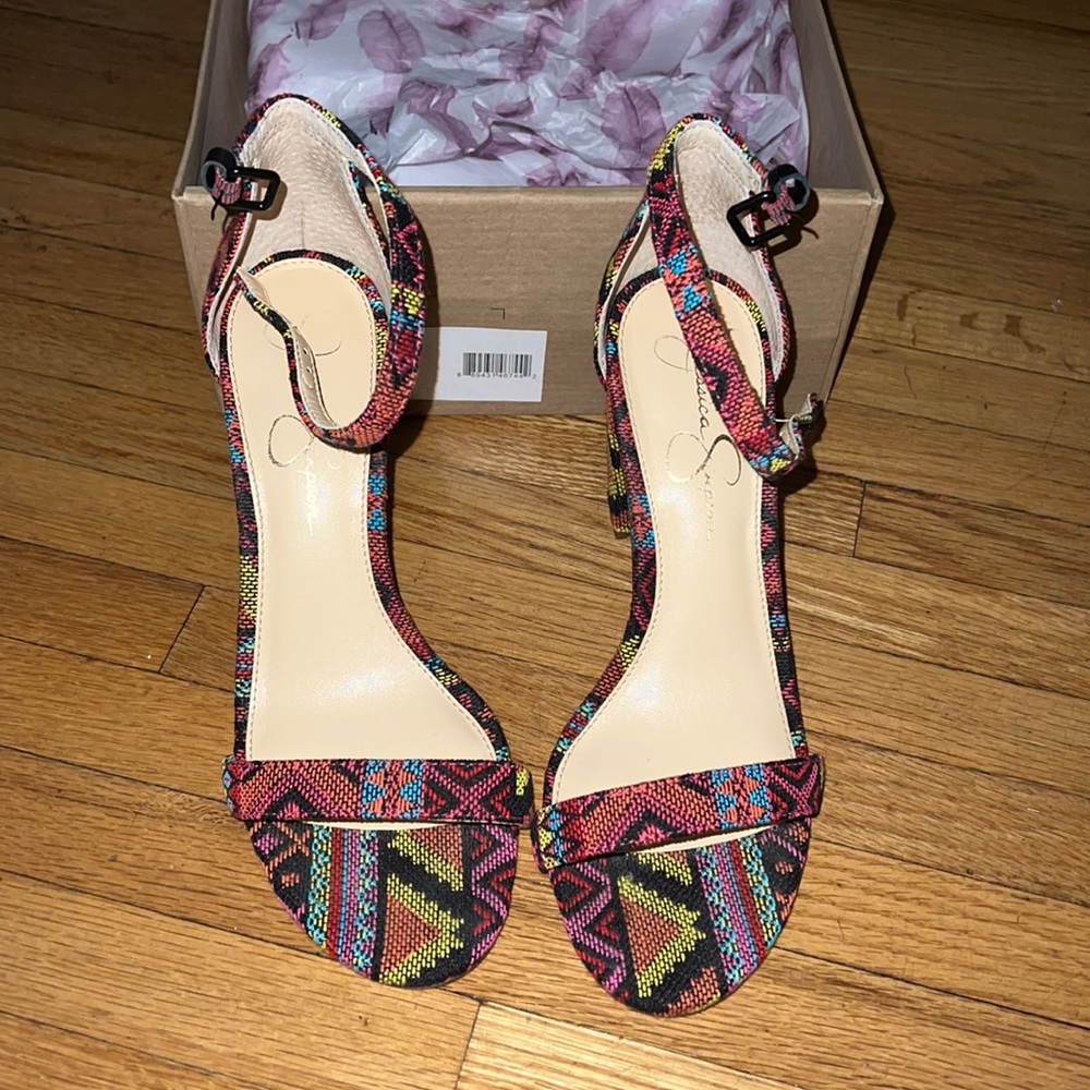Jessica Simpson Pink Multi Sandals. Worn Once. Size 7